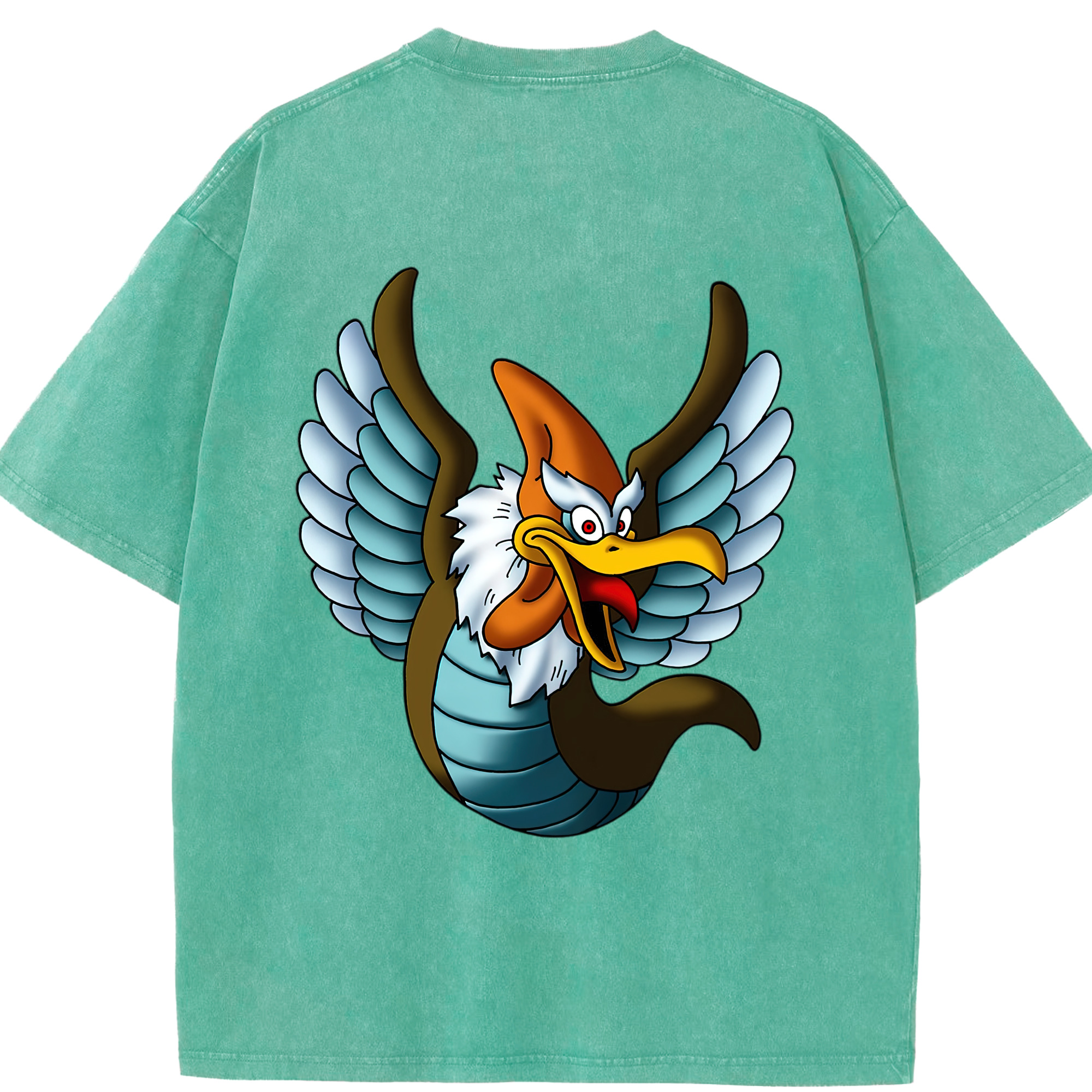 （画像用） ドラゴンクエスト Doragon Kuesuto Dragon Quest 綿100% ヴィンテージ風 半袖Tシャツ（背面プリント）